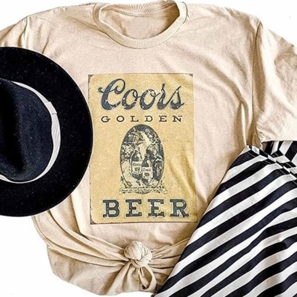 New Coors Golden Beer Vintage Graphic T-Shirt Tee - Picture 8 of 9